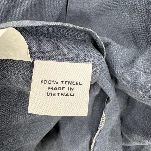 Proper Cloth Shirt Mens 3XL Blue Solid Long Sleeve Tencel Twill Button Up Casual - Picture 6 of 14